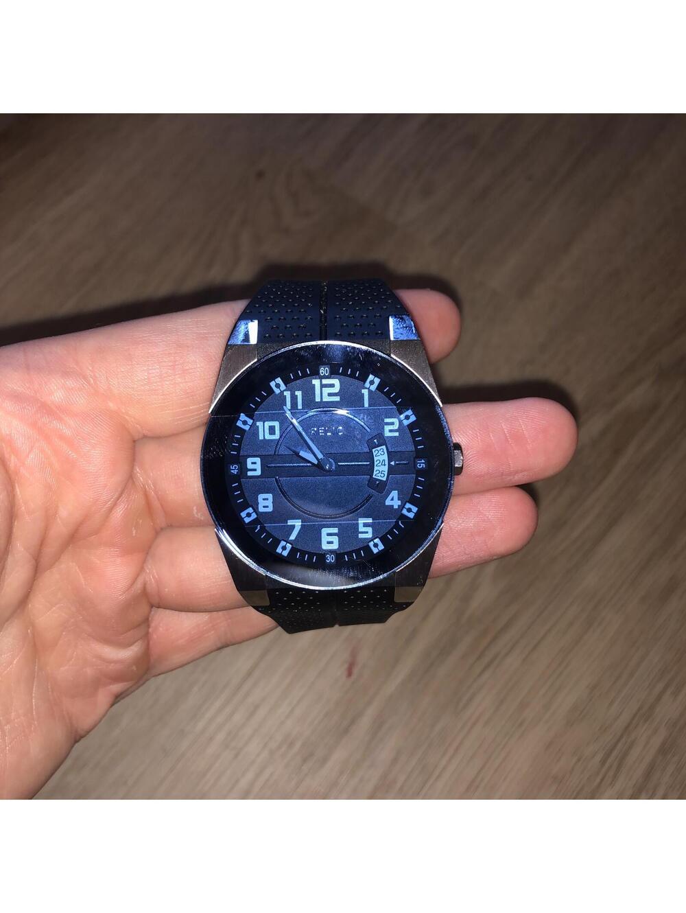 Relic by Fossil Men's ZR11861 Analog Display Blue Black Watch NEW W/OUT TAGS